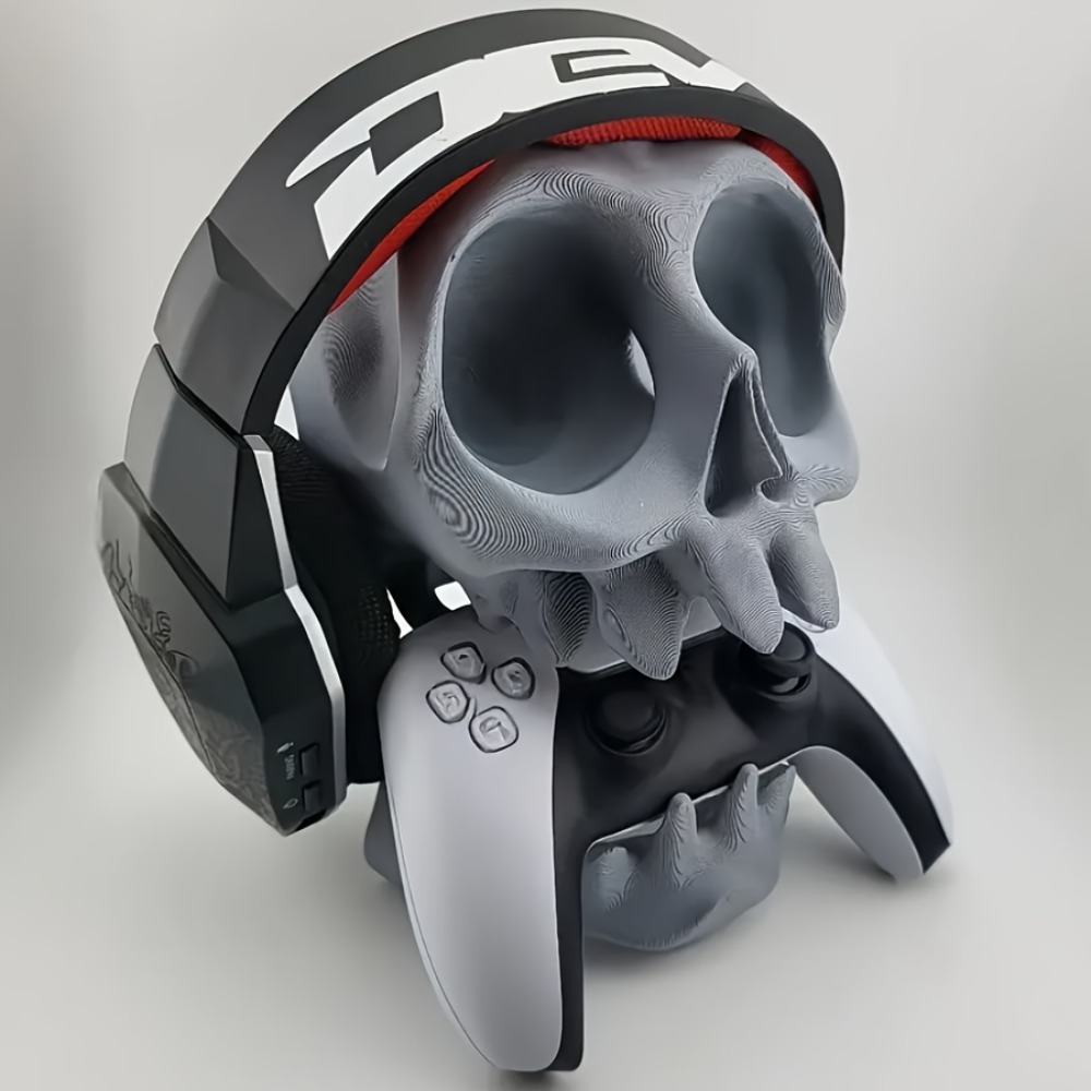 Gaming Controller Phone - Totenkopf-förmiger Controller-Ständer Kopfhörerhalter 2-in-1 Gaming-Zubehör Gotischer