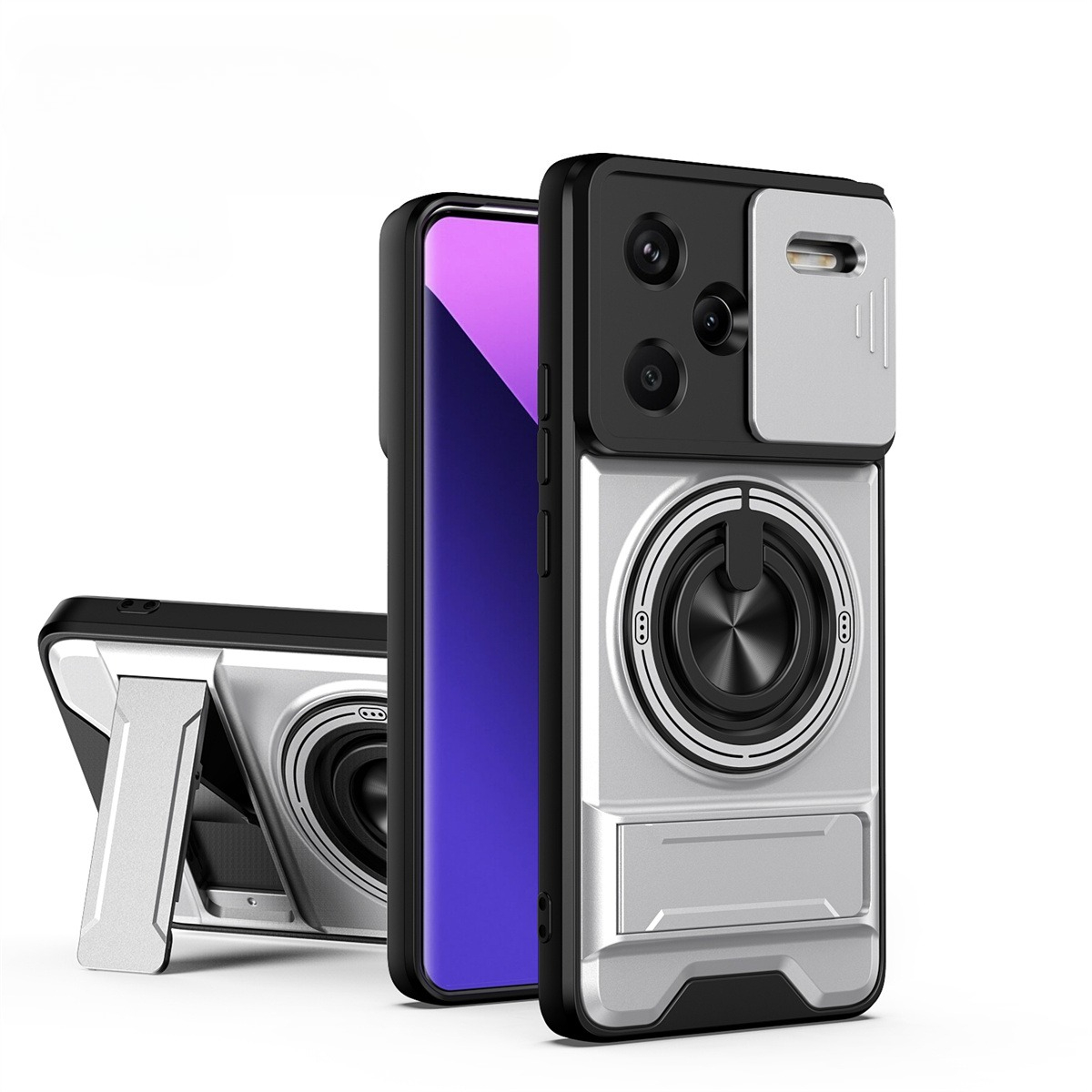 Phone Ring Holder - Objektiv-Slide-Kamera-Telefonhülle für Xiaomi Redmi Note 14
