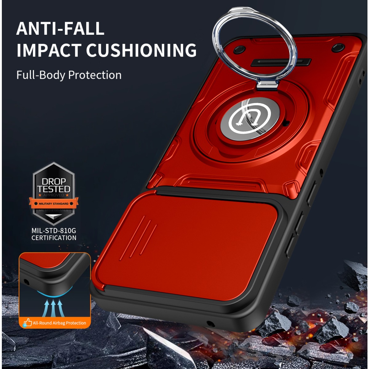 Stoßfeste Handyhülle mit Ringh – Phone Ring Holder Bewertung und Preis